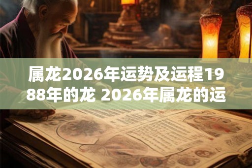 属龙2026年运势及运程1988年的龙 2026年属龙的运程如何1988年龙的运势如何