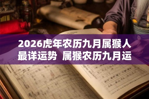 2026虎年农历九月属猴人最详运势  属猴农历九月运势怎么样