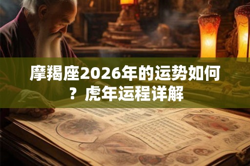 摩羯座2026年的运势如何?虎年运程详解 摩羯座2026年的运势如何?虎年运程详解
