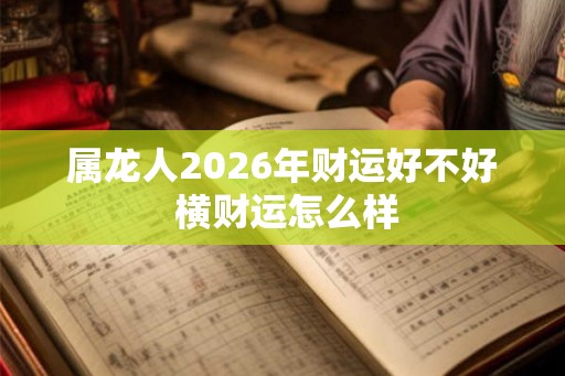 属龙人2026年财运好不好 横财运怎么样 属龙人2026年财运好不好 横财运怎么样