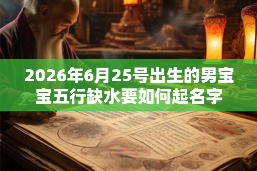 2026年6月25号出生的男宝宝五行缺水要如何起名字