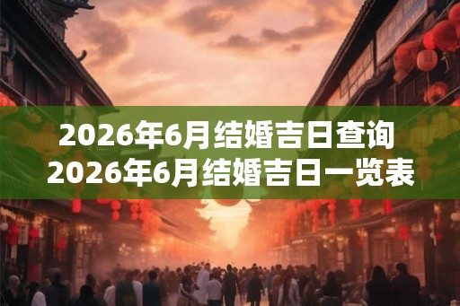 2026年6月结婚吉日查询 2026年6月结婚吉日一览表
