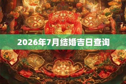 2026年7月结婚吉日查询