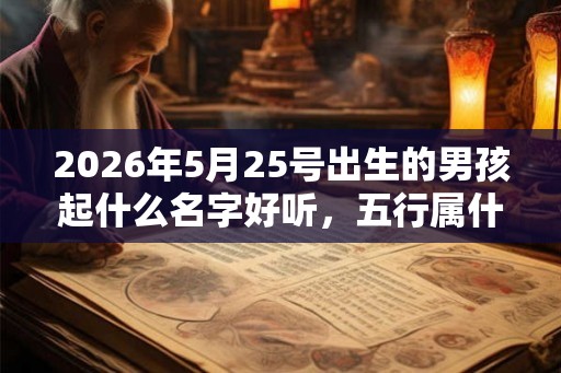 2026年5月25号出生的男孩起什么名字好听，五行属什么