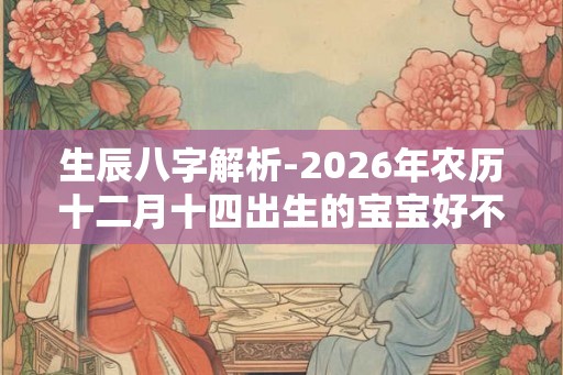 生辰八字解析-2026年农历十二月十四出生的宝宝好不好
