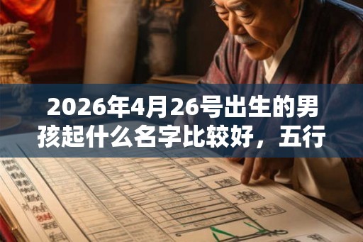 2026年4月26号出生的男孩起什么名字比较好，五行属什么