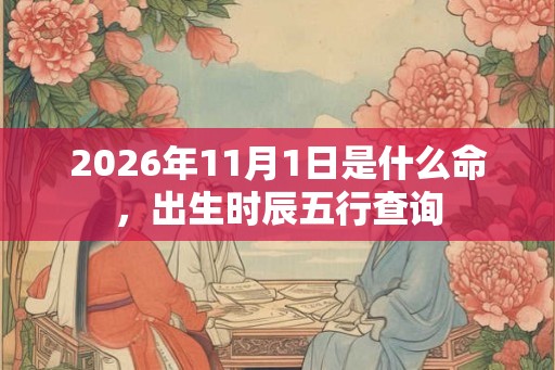 2026年11月1日是什么命，出生时辰五行查询