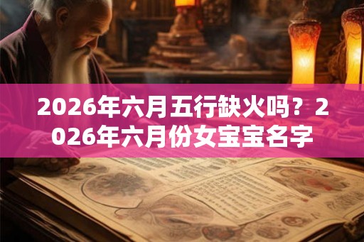 2026年六月五行缺火吗？2026年六月份女宝宝名字