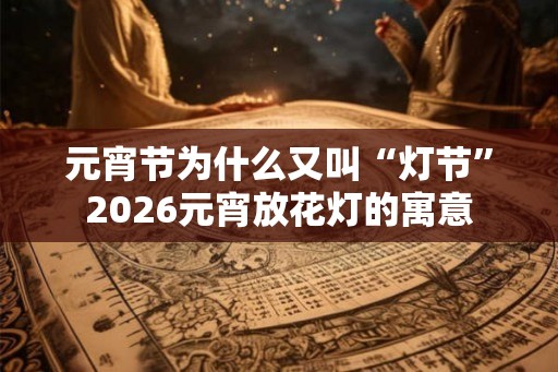 元宵节为什么又叫“灯节”2026元宵放花灯的寓意 元宵节为什么又叫“灯节”2026元宵放花灯的寓意