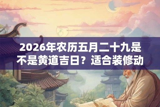 2026年农历五月二十九是不是黄道吉日？适合装修动土吗？