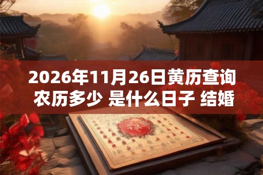 2026年11月26日黄历查询 农历多少 是什么日子 结婚吉时 2026年11月26日黄历查询 农历多少 是什么日子 结婚吉时