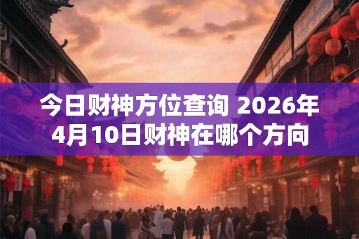 今日财神方位查询 2026年4月10日财神在哪个方向
