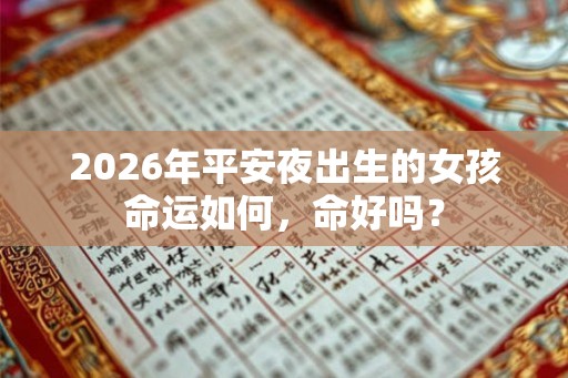 2026年平安夜出生的女孩命运如何，命好吗？