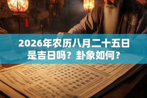 2026年农历八月二十五日是吉日吗？卦象如何？