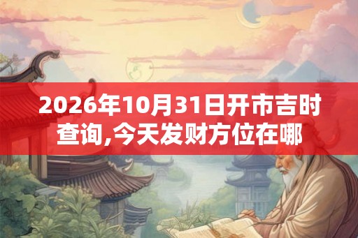 2026年10月31日开市吉时查询,今天发财方位在哪