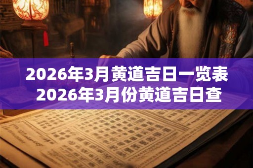 2026年3月黄道吉日一览表 2026年3月份黄道吉日查询 2026年3月黄道吉日一览表 2026年3月份黄道吉日查询