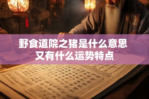 野食道院之猪是什么意思 又有什么运势特点