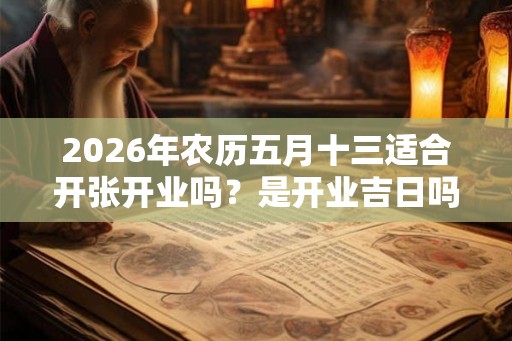 2026年农历五月十三适合开张开业吗？是开业吉日吗？