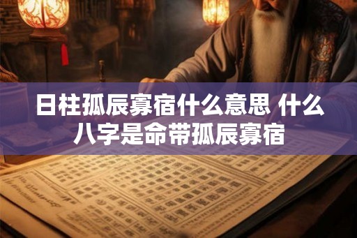 日柱孤辰寡宿什么意思 什么八字是命带孤辰寡宿