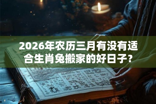 2026年农历三月有没有适合生肖兔搬家的好日子? 2026年农历三月有没有适合生肖兔搬家的好日子?