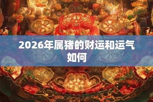 2026年属猪的财运和运气如何