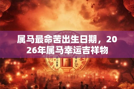 属马最命苦出生日期，2026年属马幸运吉祥物