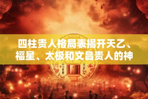 四柱贵人格局表揭开天乙、福星、太极和文昌贵人的神秘力量