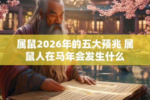 属鼠2026年的五大预兆 属鼠人在马年会发生什么