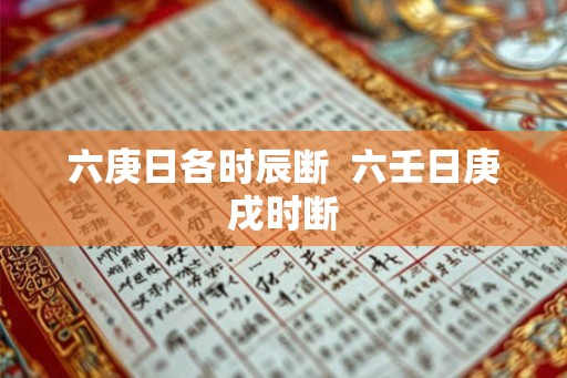 六庚日各时辰断  六壬日庚戌时断