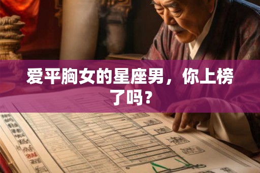 爱平胸女的星座男，你上榜了吗？