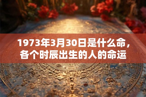1973年3月30日是什么命，各个时辰出生的人的命运
