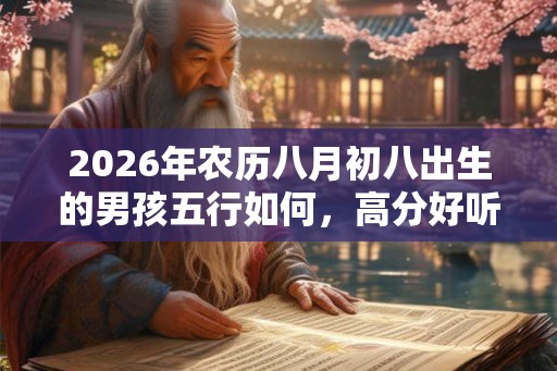 2026年农历八月初八出生的男孩五行如何，高分好听的名字推荐
