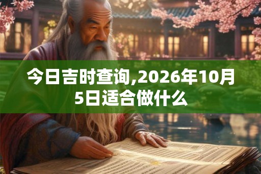 今日吉时查询,2026年10月5日适合做什么