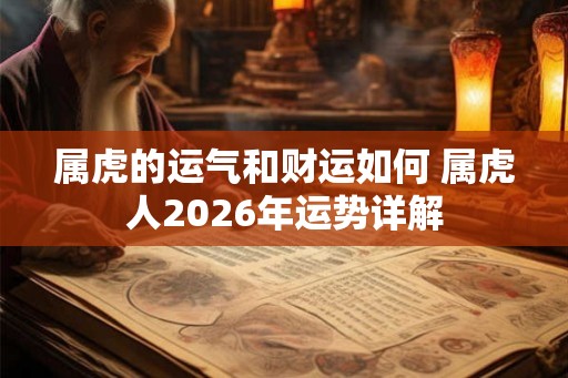 属虎的运气和财运如何 属虎人2026年运势详解
