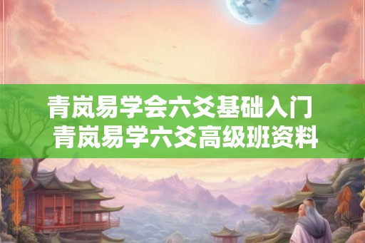 青岚易学会六爻基础入门  青岚易学六爻高级班资料