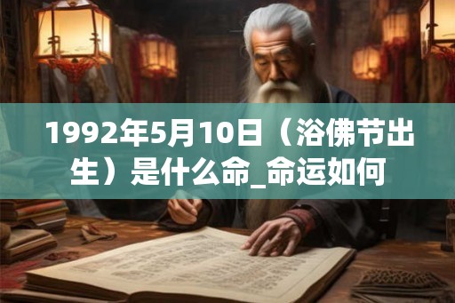 1992年5月10日（浴佛节出生）是什么命_命运如何