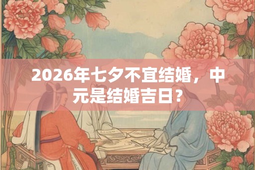 2026年七夕不宜结婚，中元是结婚吉日？