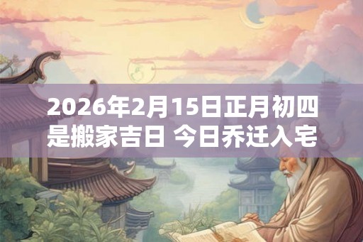 2026年2月15日正月初四是搬家吉日 今日乔迁入宅皆宜 2026年2月15日正月初四是搬家吉日 今日乔迁入宅皆宜