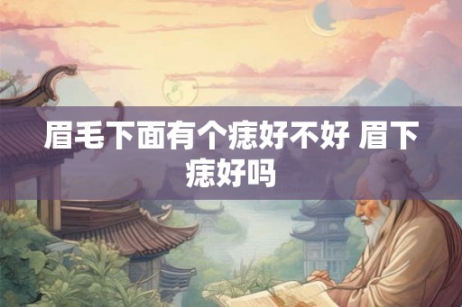 眉毛下面有个痣好不好 眉下痣好吗