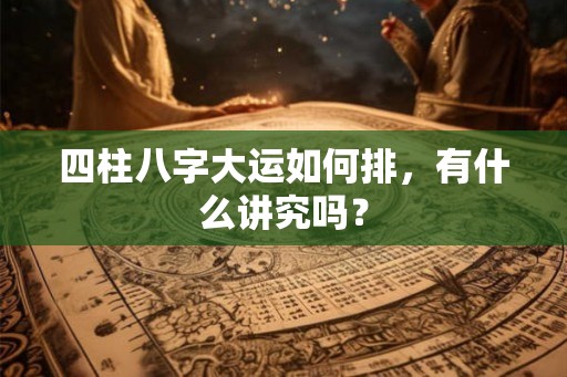 四柱八字大运如何排，有什么讲究吗？
