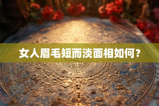 女人眉毛短而淡面相如何? 女人眉毛短而淡面相如何?