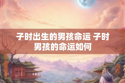 子时出生的男孩命运 子时男孩的命运如何 子时出生的男孩命运 子时男孩的命运如何