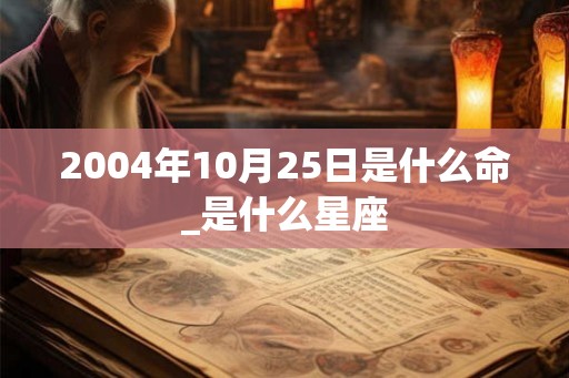 2004年10月25日是什么命_是什么星座