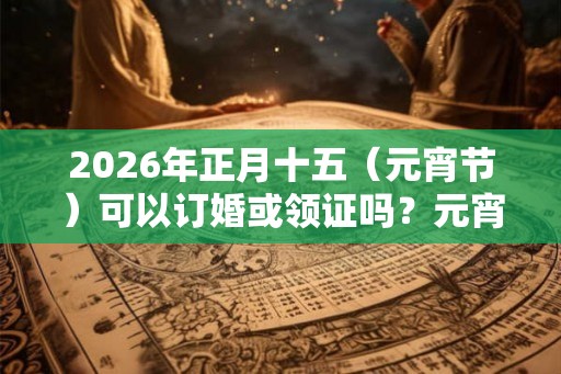 2026年正月十五（元宵节）可以订婚或领证吗？元宵节是情人节？