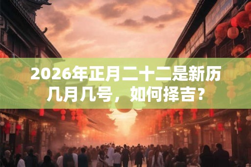 2026年正月二十二是新历几月几号，如何择吉？