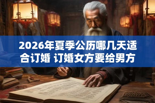 2026年夏季公历哪几天适合订婚 订婚女方要给男方钱吗