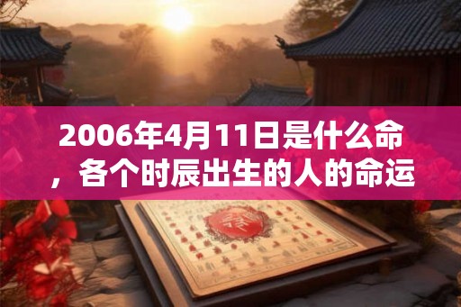 2006年4月11日是什么命，各个时辰出生的人的命运