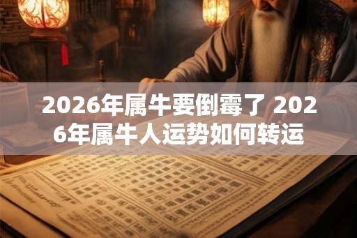 2026年属牛要倒霉了 2026年属牛人运势如何转运