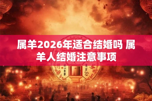 属羊2026年适合结婚吗 属羊人结婚注意事项