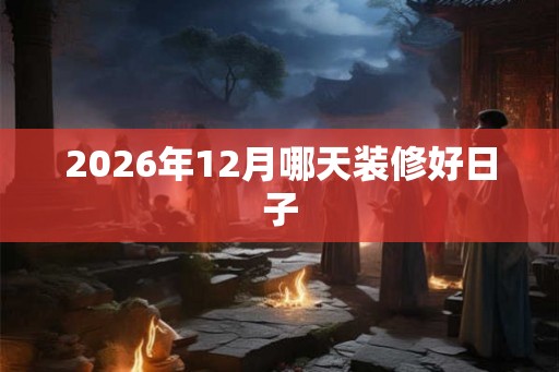 2026年12月哪天装修好日子